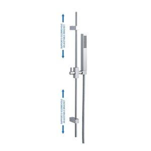 SL1V44803CR Saliscendi D.12 Vogue con supporti regolabili e doccia Glamour SPHERA