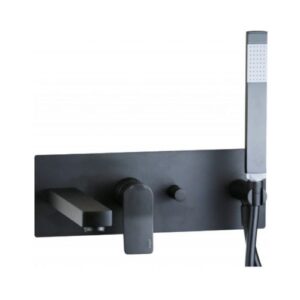 TI001NO Rubinetto miscelatore incasso vasca 2 uscite con deviatore in acciaio inox nero opaco - Tilt PAFFONI - immagine 1