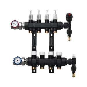 1416.06.20 Kit collettori compatti in polimero 1" 8 vie con valvola a sfera RBM