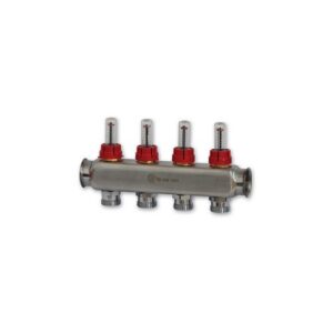 208ACT-06-10 Collettore inox con flussimetri att.3/4" 1"x 10 vie TE-SA
