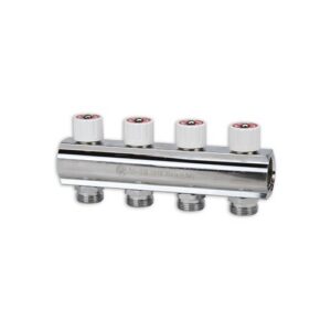 208AR-054-10 Collettore F/F con rubinetto att.1/2" 3/4"x 10 vie - Int.38 TE-SA