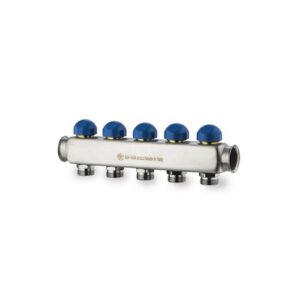 208AVTC-06-10 Collettore inox con vitoni e cappucci att.3/4" 1"x 10 vie TE-SA