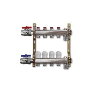 220A2-07-08E Collettore inox con detentori att.3/4" con valvole a sfera 1-1/4"x 8 vie TE-SA - immagine 1
