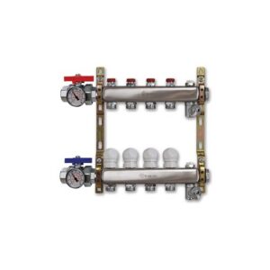 220A2-07-06E3 Collettore inox con detentori att.3/4" con sfoghi aria manuali 1-1/4"x 6 vie TE-SA - immagine 1