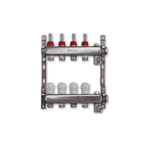 220AFTT2-06-07D Collettore inox ribassato con flussimetri att. 3/4" 1"x 7 vie TE-SA - immagine 1