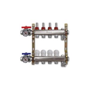 220ATT2-06-11E3 Collettore inox con flussimetri att.3/4" sfogo aria manuale 1"x 11 vie TE-SA - immagine 1