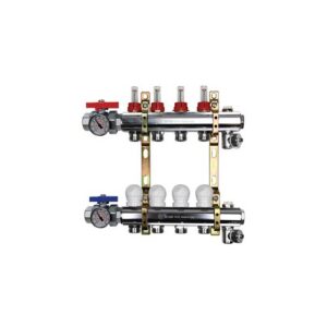 220TT2-07-10E3 Collettore con flussimetri e sfoghi aria manuali att 3/4" e kit E5 1-1/4"x 10 vie TE-SA - immagine 1