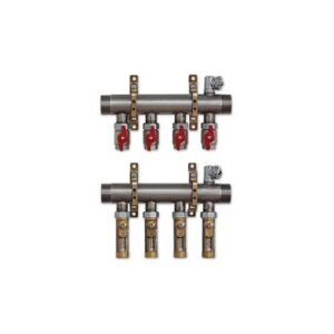 225AST-08-03 Collettore inox con valvole a sfera e flussimetri 1-1/2"M x 3/4"x 3 vie TE-SA - immagine 1