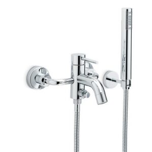 4240C.21.018 Gruppo vasca esterno completo di supporto fisso, flessibile e doccetta cromo NEWFORM - immagine 1