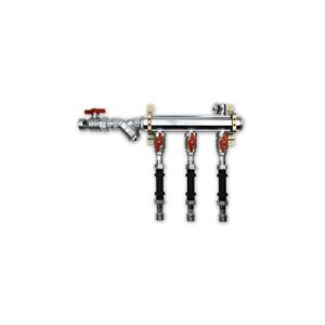 440C-065-04 Collettore per contatori acqua calda att 3/4"M int.100mm 1"x 4 vie TE-SA