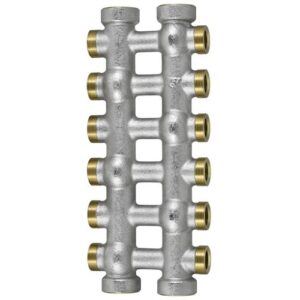 54.06.00 Collettore complanare bilaterale monoblock 8+8 1" RBM - immagine 1