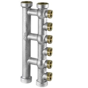 61.06.00 Collettore complanare monolaterale monoblock 8 vie 1" RBM - immagine 1