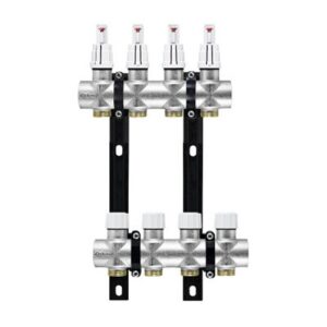 616.06.10 Kit collettori compatti in ottone con flussometri, valvole e staffe 11+11 RBM - immagine 1