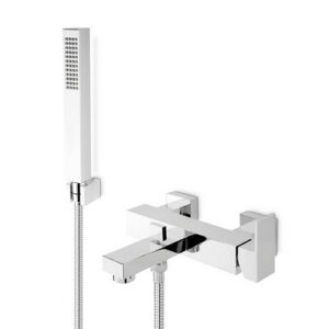66440C.21.018 Gruppo vasca esterno completo di supporto fisso, flessibile in PVC e doccetta in ABS cromo NEWFORM - immagine 1