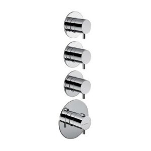 67600E.21.018 Parte esterna miscelatori termostatici multiutenza doccia ad incasso con 3 uscite 3/4" cromo NEWFORM