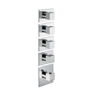 67641E.21.018 Parte esterna miscelatore termostatico multiutenza doccia ad incasso con 4 uscite 3/4" cromo NEWFORM