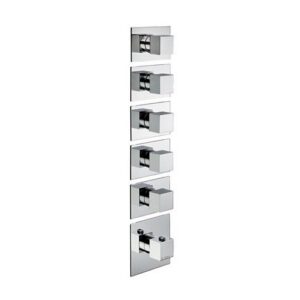 67642E.21.018 Parte esterna miscelatore termostatico multiutenza doccia ad incasso con 5 uscite 3/4" cromo NEWFORM