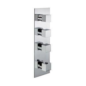 67643E.21.018 Parte esterna miscelatore termostatici multiutenza doccia ad incasso con 3 uscite 3/4" cromo NEWFORM