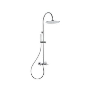 70852.21.018 Colonna doccia con gruppo esterno completo di deviatore, soffione in acciaio e doccetta monogetto in ottone cromo NEWFORM - immagine 1