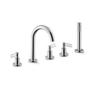 71082C.21.018 Gruppo bordo vasca 5 fori completo di bocca erogazione, deviatore e set doccia cromo NEWFORM