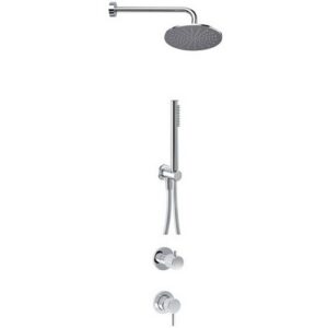 PER55000SL Kit doccia con Soffione e braccio con presa acqua 1/2", flessibile m1,50 e doccetta monogetto Miscelatore Doccia incasso con deviatore - Set parte esterna EURORAMA - immagine 1