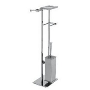 0875-C-NR Piantana wc/bidet finitura cromata con plexiglass nero EDEN TL BATH