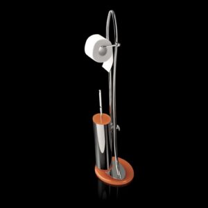 0893-C-BC Piantana wc cromata e plexiglass bianco KOR TL BATH