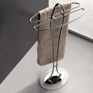 0897-C-NR Piantana lavabo cromata e plexiglass nero KOR TL BATH - immagine 1