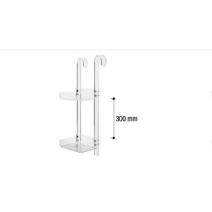 1112-C-BC Portaoggetti da appendere 2 piani in plexiglass bianco FOR BOX TL BATH