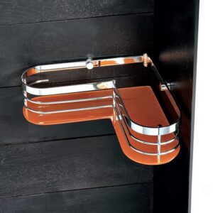 1313-C-RS Angolare doccia a due ripiani cromato con base plexiglass rosa TL BATH - immagine 1
