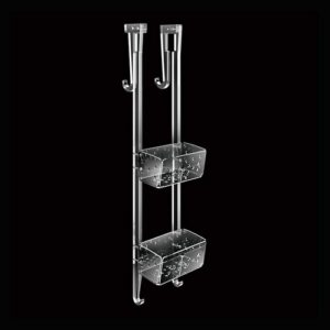2182-C-TR Portaoggetti 2 piani con gancio plexiglass trasparente FORBOX  TL BATH - immagine 1