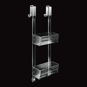 2432-C-TR Portaoggetti a 2 ripiani con ventosa e gancio FORBOX TL BATH - immagine 1