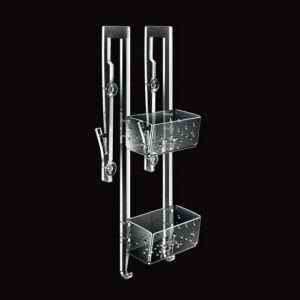 2632-C-TR Portaoggetti 2 piani con ventosa e gancio plexiglass trasparente FORBOX TL BATH - immagine 1