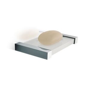 4501-C-AZ Portasapone cromato a parete in plexiglass azzurro EDEN TL BATH - immagine 1