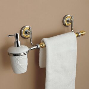 6648C-C Porta salviette e dispenser cromato accessori in ceramica. TL BATH - immagine 1