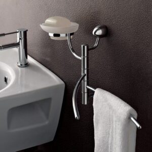 9018-C Portasapone con porta salviette orientabile MARINA TL BATH - immagine 1