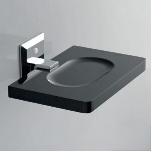 G301-C-NR Portasapone da parete in plexiglass nero GRIP TL BATH - immagine 1