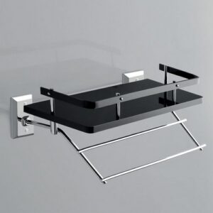 G338-C-BL Mensola con ringhiera e porta salviette in plexiglass arancio GRIP TL BATH - immagine 1