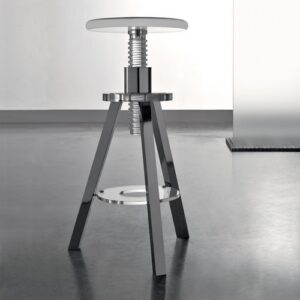 K127-C-RS Sgabello regolabile finitura cromata e vite plexiglass trasparente COMPLEMENTI TL BATH - immagine 1