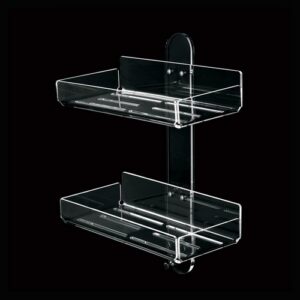 L232-C-NR Portaoggetti doccia cromato in plexiglass nero FORBOX TL BATH